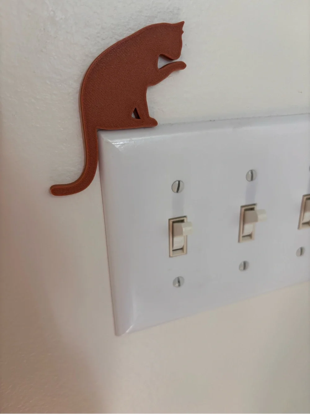 Wood Cat Wall Accent for Outlet - Decorative Home Wall Decor set of 3